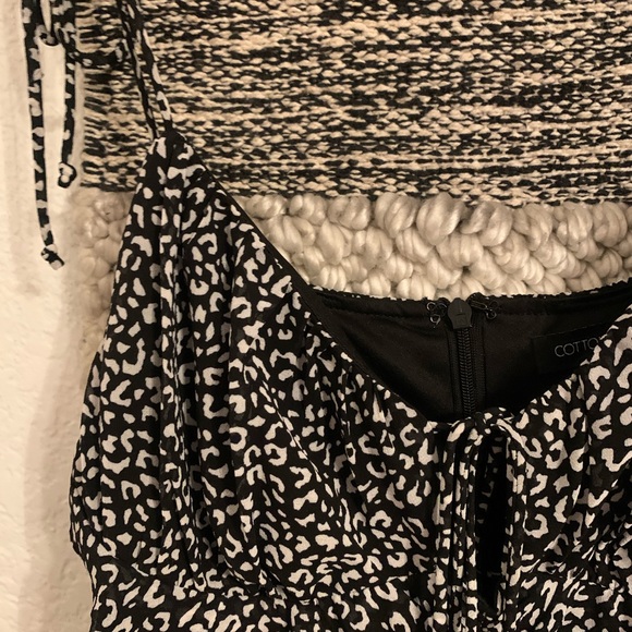 Ruched black cheetah mini dress - Picture 4 of 6